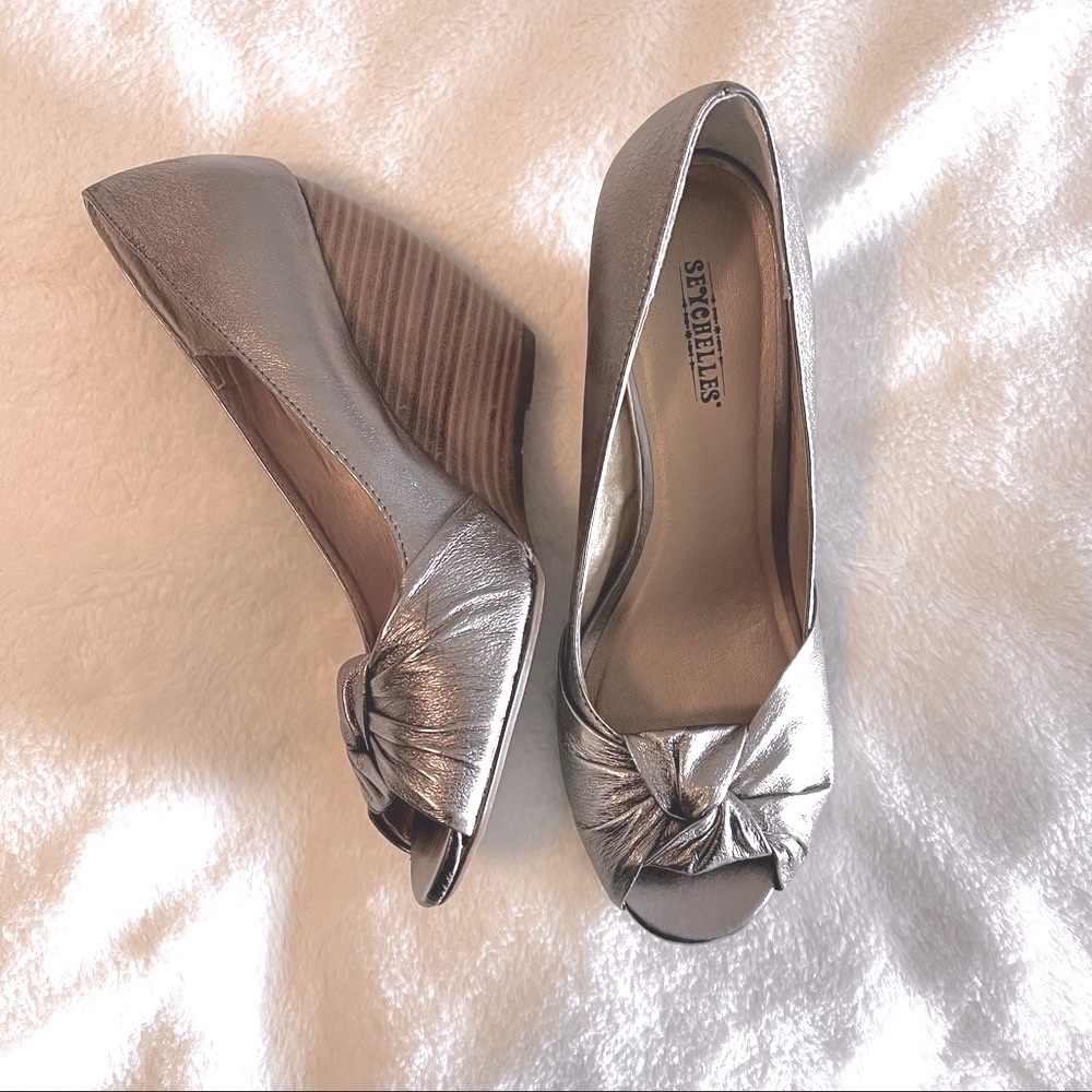 NWOT 🩶 Metallic Wedge Shoes